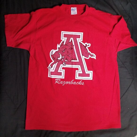 Vintage 90s Arkansas Razorbacks T-Shirt - Picture 2 of 5